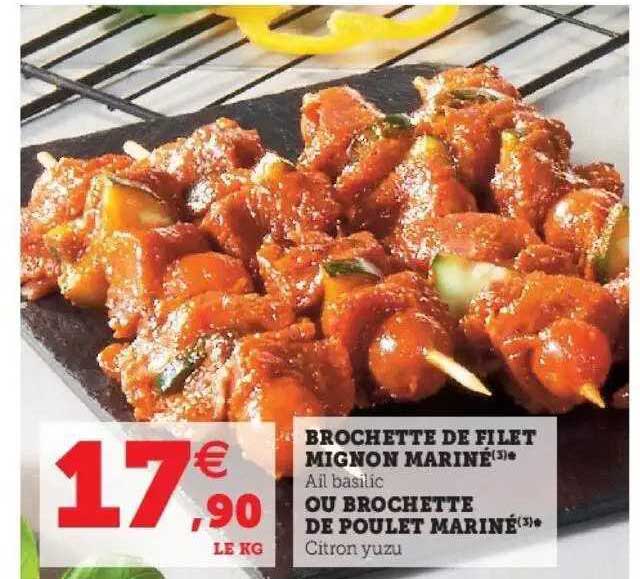 Brochette De Filet Mignon Mariné Ou Brochette De Poulet Mariné