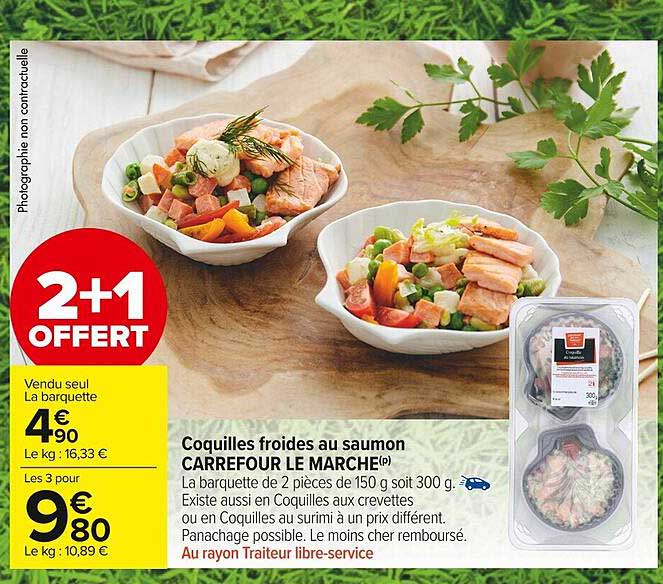 coquilles froides au saumon carrefour le marché