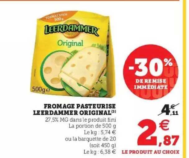 Fromage Pasteurisé Leerdammer Original