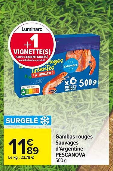 gambas rouges sauvages d'argentine pescanova