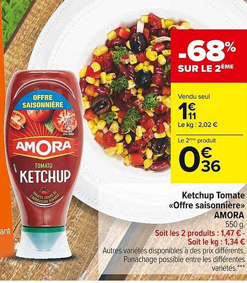 ketchup tomate «offre saisonnière» amora
