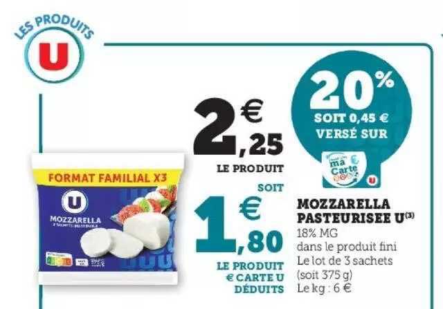 Mozzarella Pasteurisée U