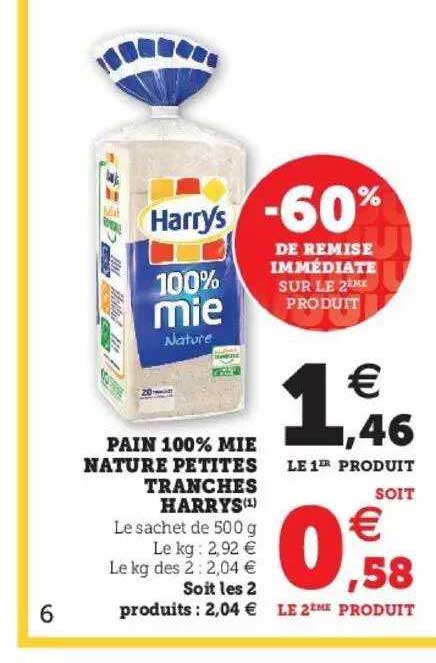 pain 100% mie naure petites tranches harrys