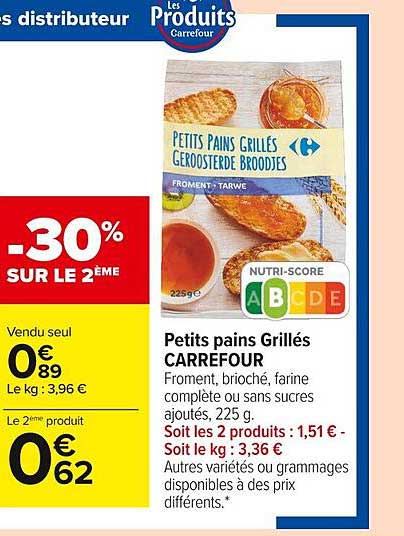 Petits Pains Grillées Carrefour