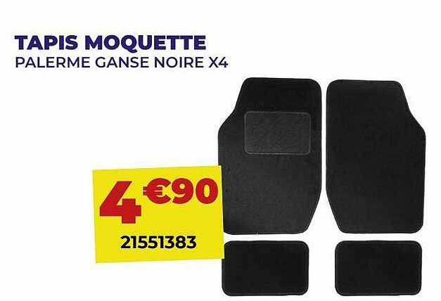 tapis moquette palerme ganse noire x4