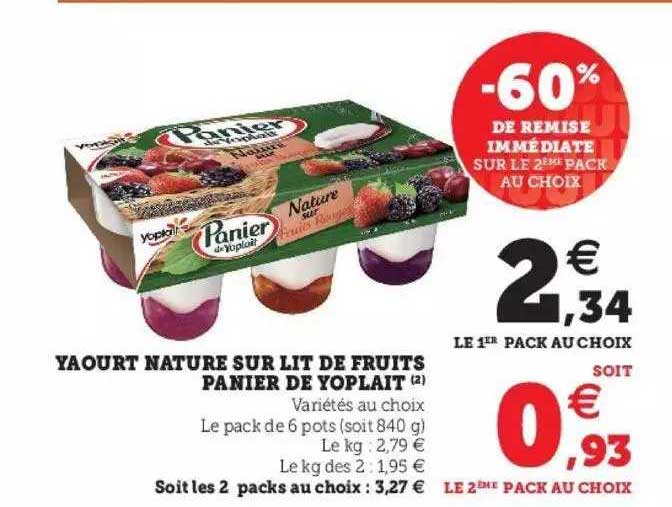 Yaourt Nature Sur Lit De Fruits Panier De Yoplait