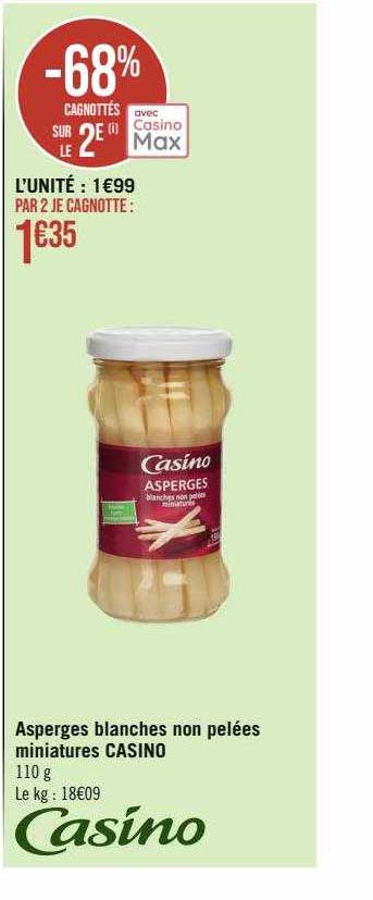 asperges blanches non pelées miniatures casino