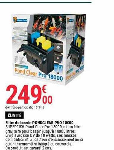 filtre de bassin pondclear pro 18000