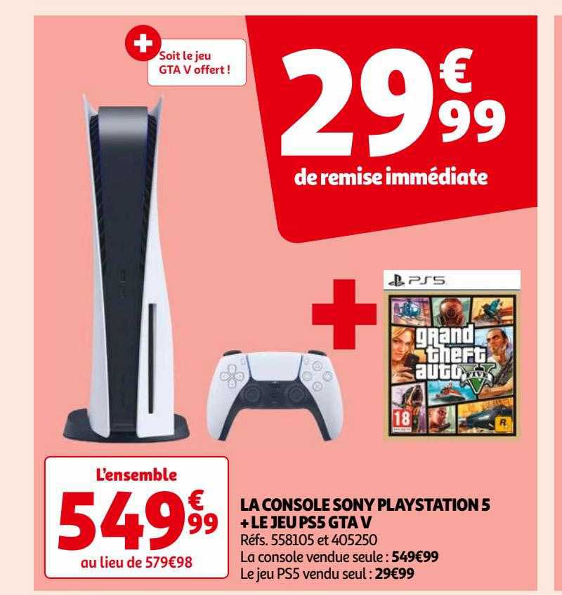 la console sony playstation 5 + le jeu ps5 gta v