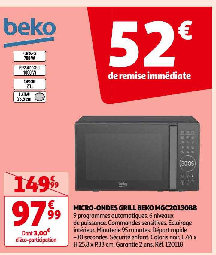 micro-ondes grill beko mgc20130bb