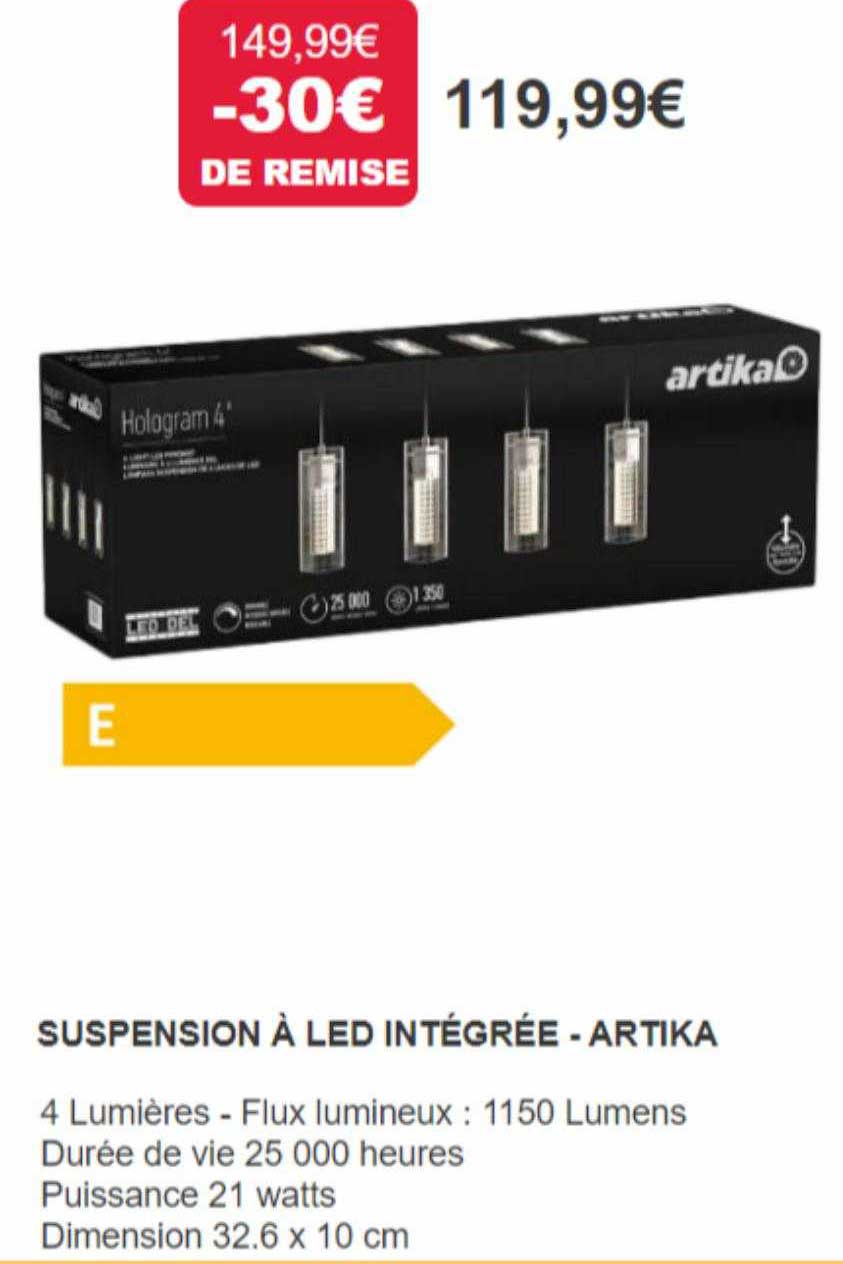 suspension à led intégrée - artika