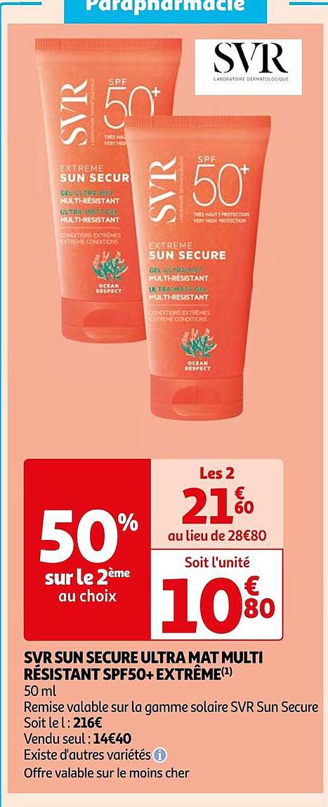 svr sun secure ultra mat multi résistant spf50+ extrême