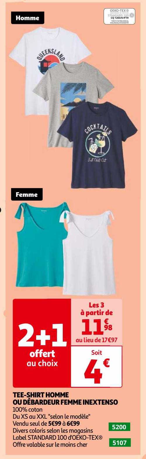 tee-shirt homme ou débardeur femme inextenso