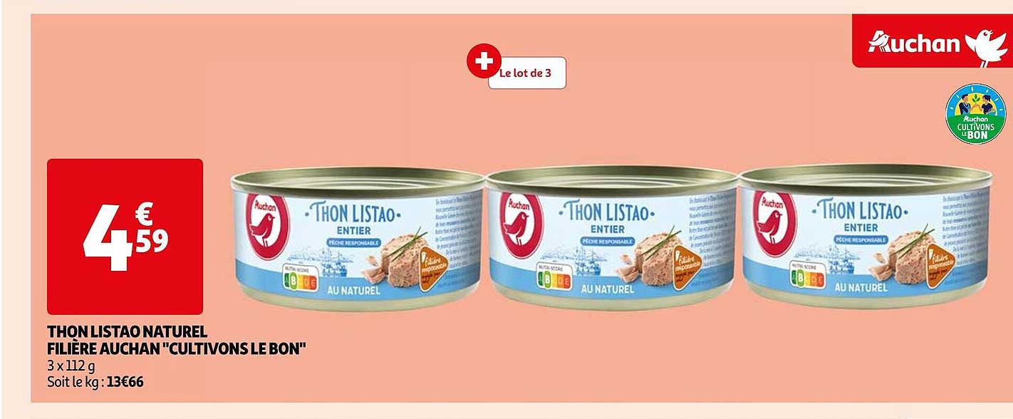 thon listao naturel filière auchan "cultivons le bon"