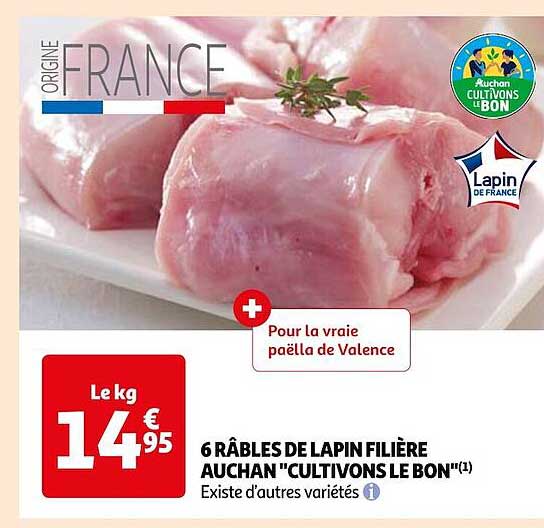 6 râbles de lapin filière auchan "cultivons le bon"