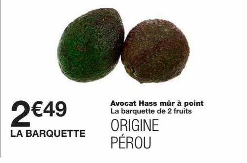 avocat hass mûr à point