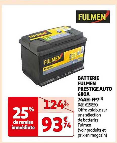 batterie fulmen prestige auto 680A 74ah-fp7