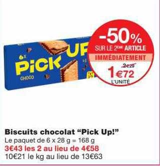 biscuits chocolat "pick up!"