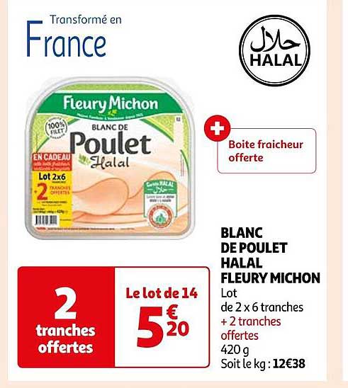 blanc de poulet halal fleury michon