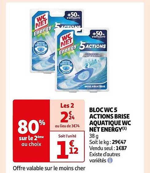 bloc wc 5 actions brise aquatique wc net energy