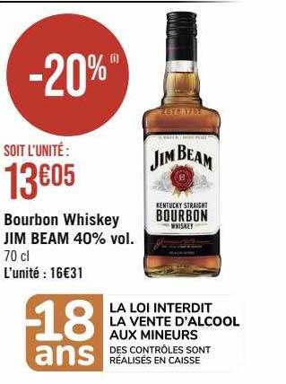 bourbon whiskey jim beam 40% vol.