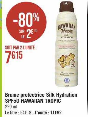 brume protectrice silk hydration spf50 hawaiian tropic