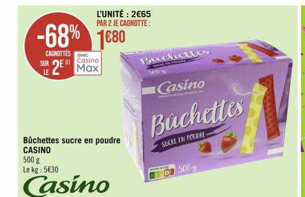 Bûchettes Sucre En Poudre Casino