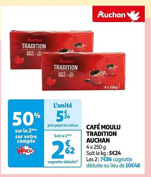 Café Moulu Tradition Auchan