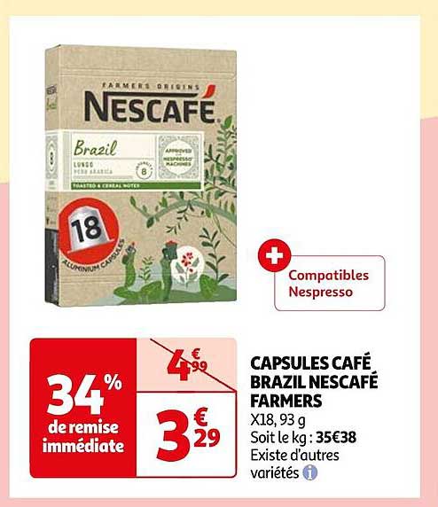 capsules café brazil nescafé farmers