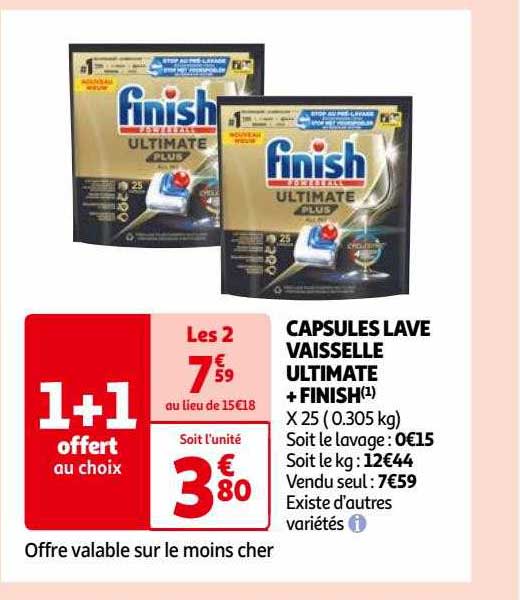 capsules lave vaisselle ultimate+ finish