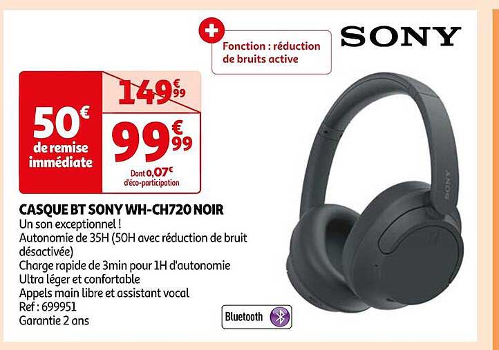 Casque Bt Sony Wh-ch720 Noir