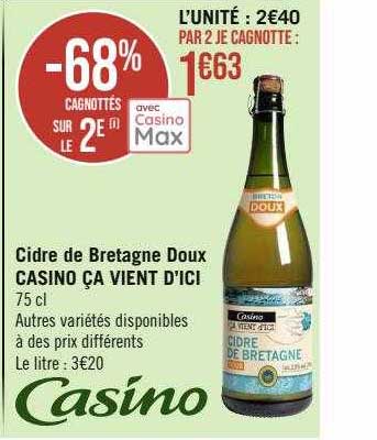 Cidre De Bretagne Doux Casino ça Vient D'ici