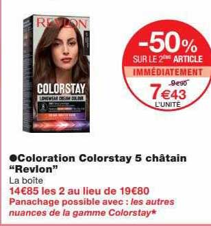 coloration colorstay 5 châtain "revlon"