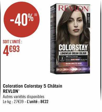coloration colorstay 5 châtain revlon