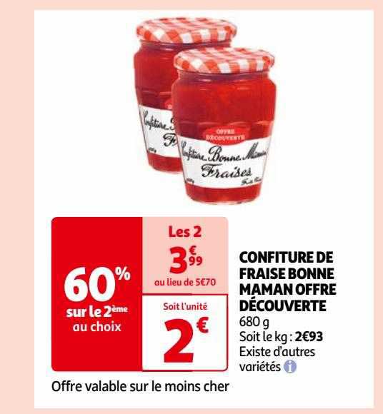 confiture de fraise bonne maman offre découverte