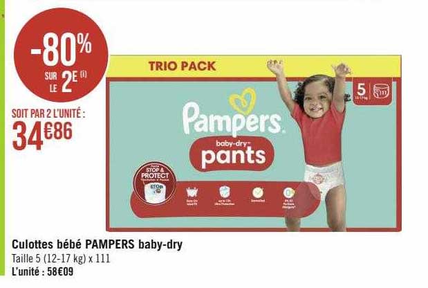 culottes bébé pampers baby-dry