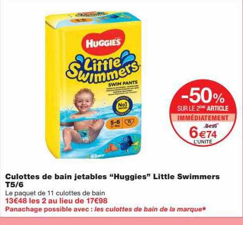 culottes de bain jetables "huggies" little swimmers t5/6