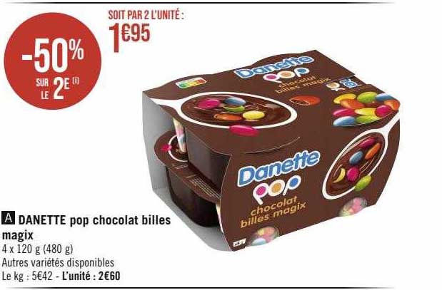 danette pop chocolat billes magix