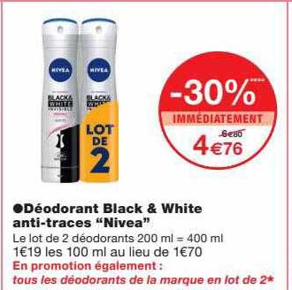déodorant black & white anti-traces "nivea"