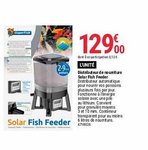 distributeur de nourriture solar fish feeder