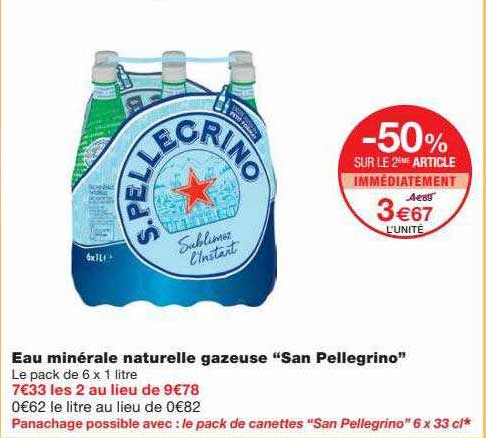 eau minérale naturelle gazeuse "san pellegrino"