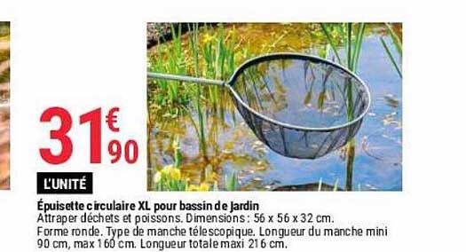 épuisette circulaire xl pour bassin de jardin