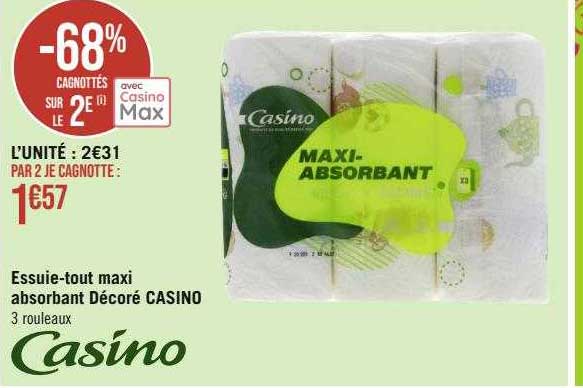 essuie-tout maxi absorbant décoré casino