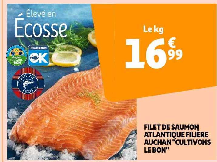 filet de saumon atlantique filière auchan "cultivons le bon"
