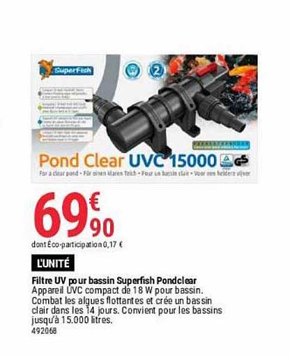 filtre uv pour bassin superfish pondclear