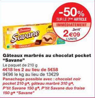gâteaux marbrés au chocolat pocket "savane"