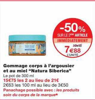 Gommage Corps à L'argousier Et Au Miel "natura Siberica"