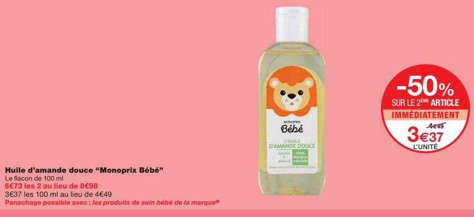 huile d'amande douce "monoprix bébé"