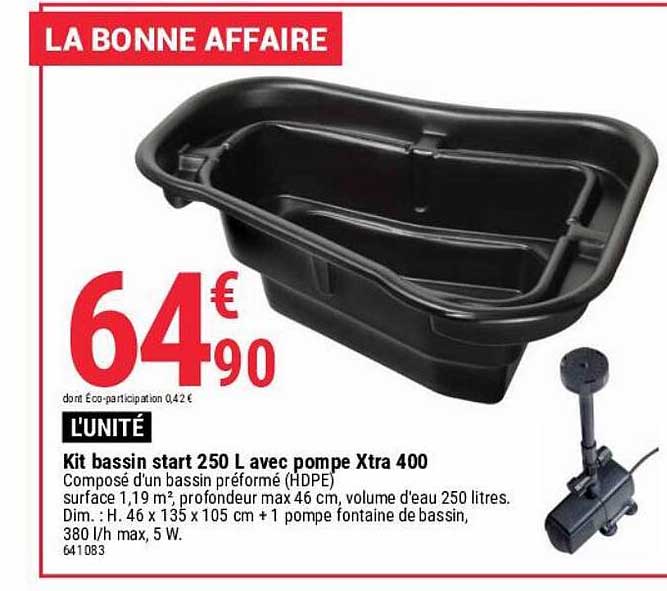 kit bassin start 250l avec pompe xtra 400