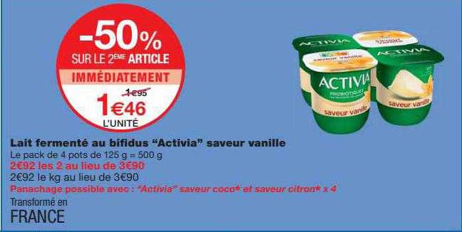Lait Fermenté Au Bifidus "activia" Saveur Vanille